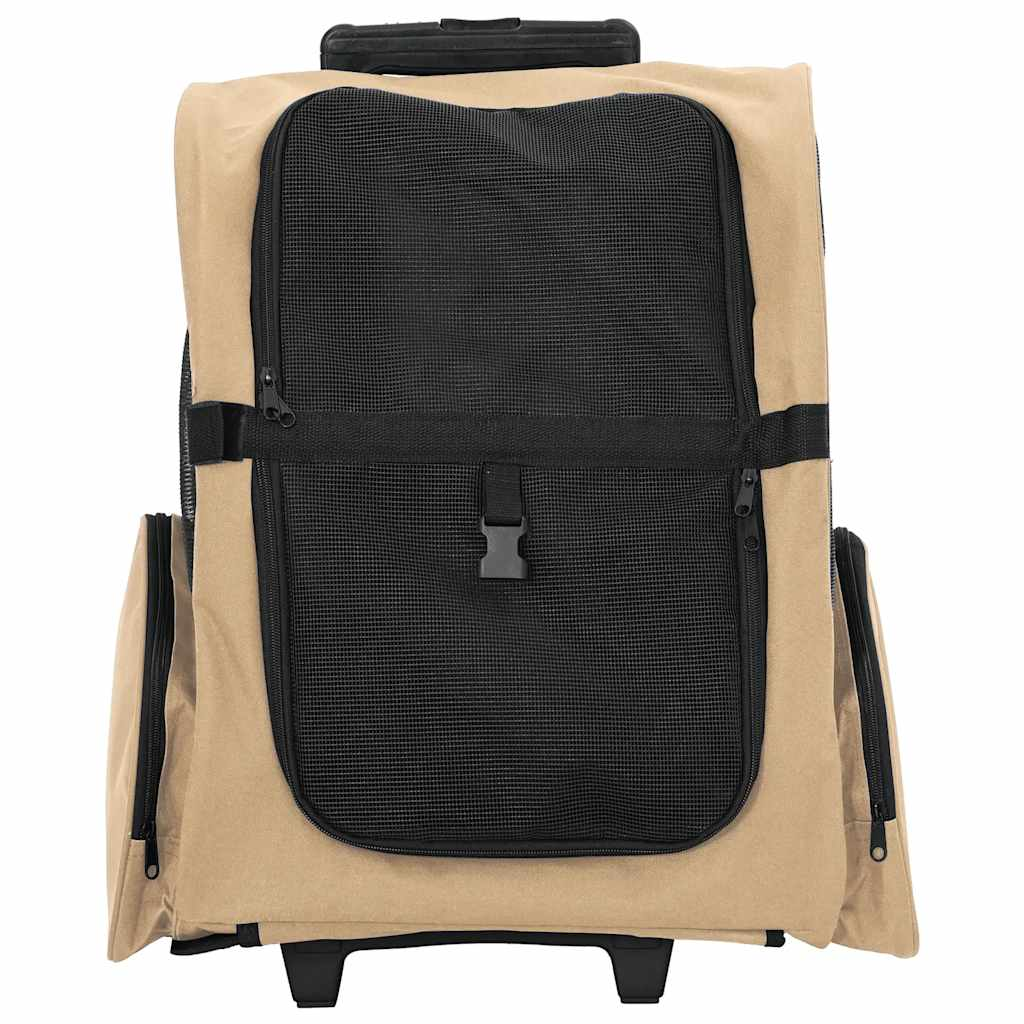 Glamorous Pups : vidaXL Pet Trolley 3-in-1 Design Sand 18.9x12.6x(22.4–41.7)" Oxford Fabric