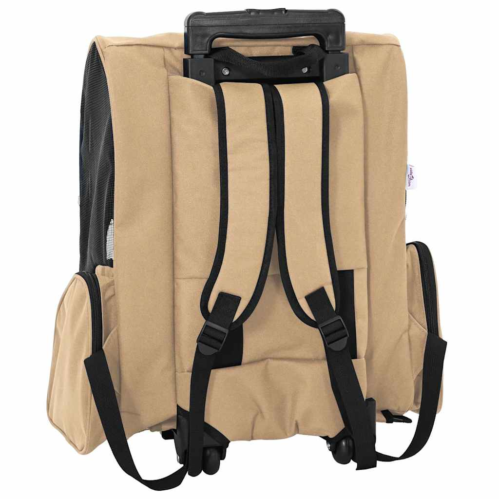 Glamorous Pups : vidaXL Pet Trolley 3-in-1 Design Sand 18.9x12.6x(22.4–41.7)" Oxford Fabric