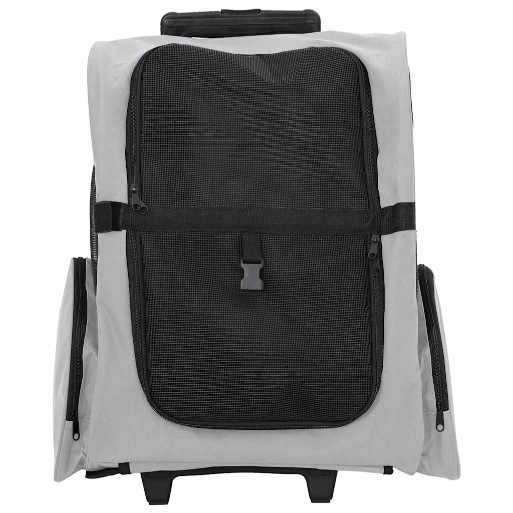 Glamorous Pups : vidaXL Pet Trolley 3-in-1 Design Grey 18.9x12.6x(22.4–41.7)" Oxford Fabric