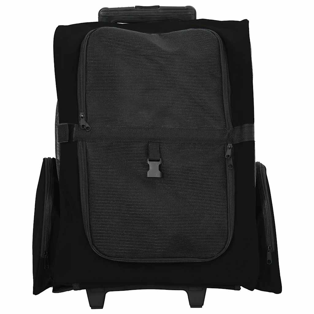 Glamorous Pups : vidaXL Pet Trolley 3-in-1 Design Black 18.9x12.6x(22.4–41.7)" Oxford Fabric