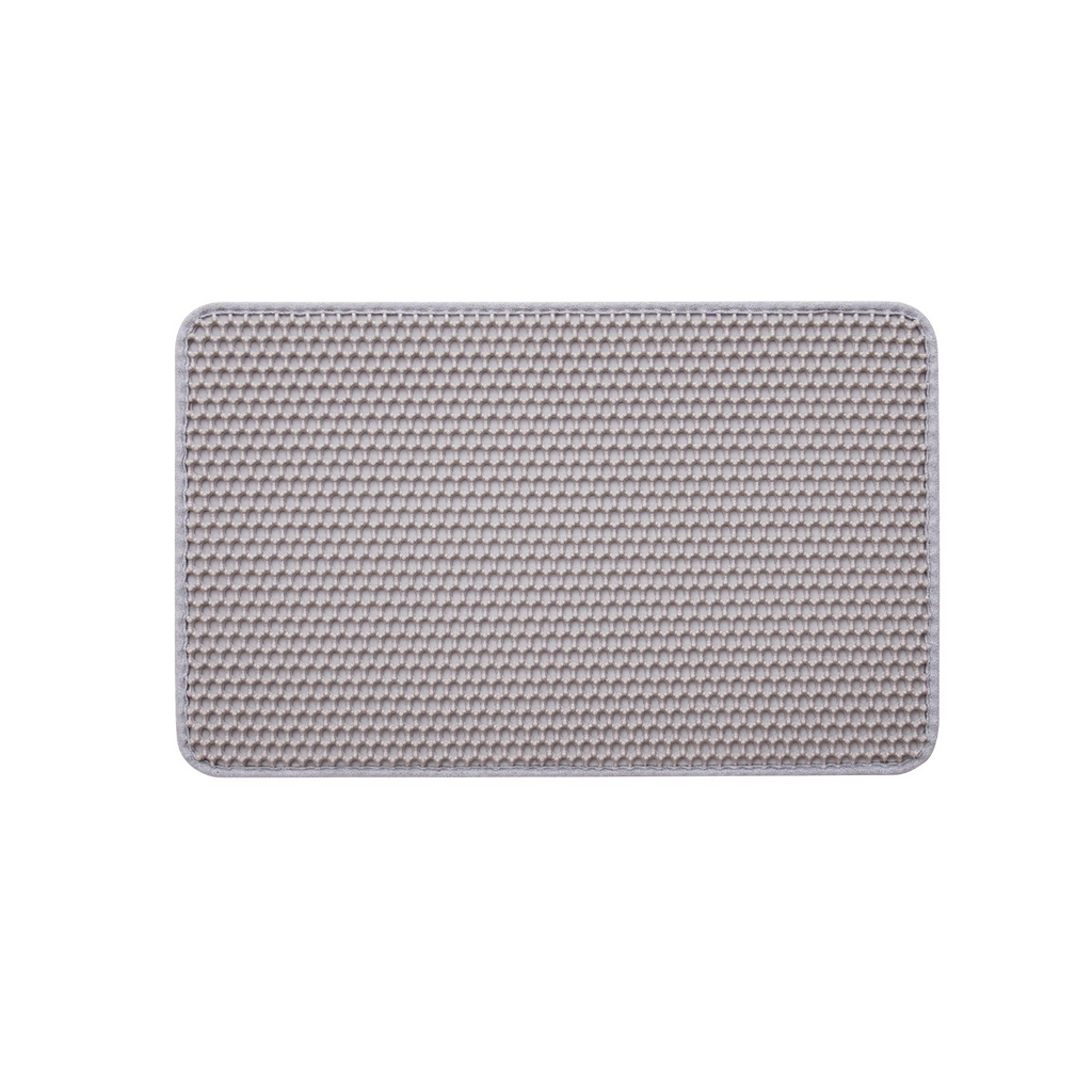 Glamorous Pups : VEVOR Cat Litter Mat – 24" x 15" Double-Layer Non-Slip Waterproof Litter Box Mat | Honeycomb Design, Washable & Soft on Paws (Gray)