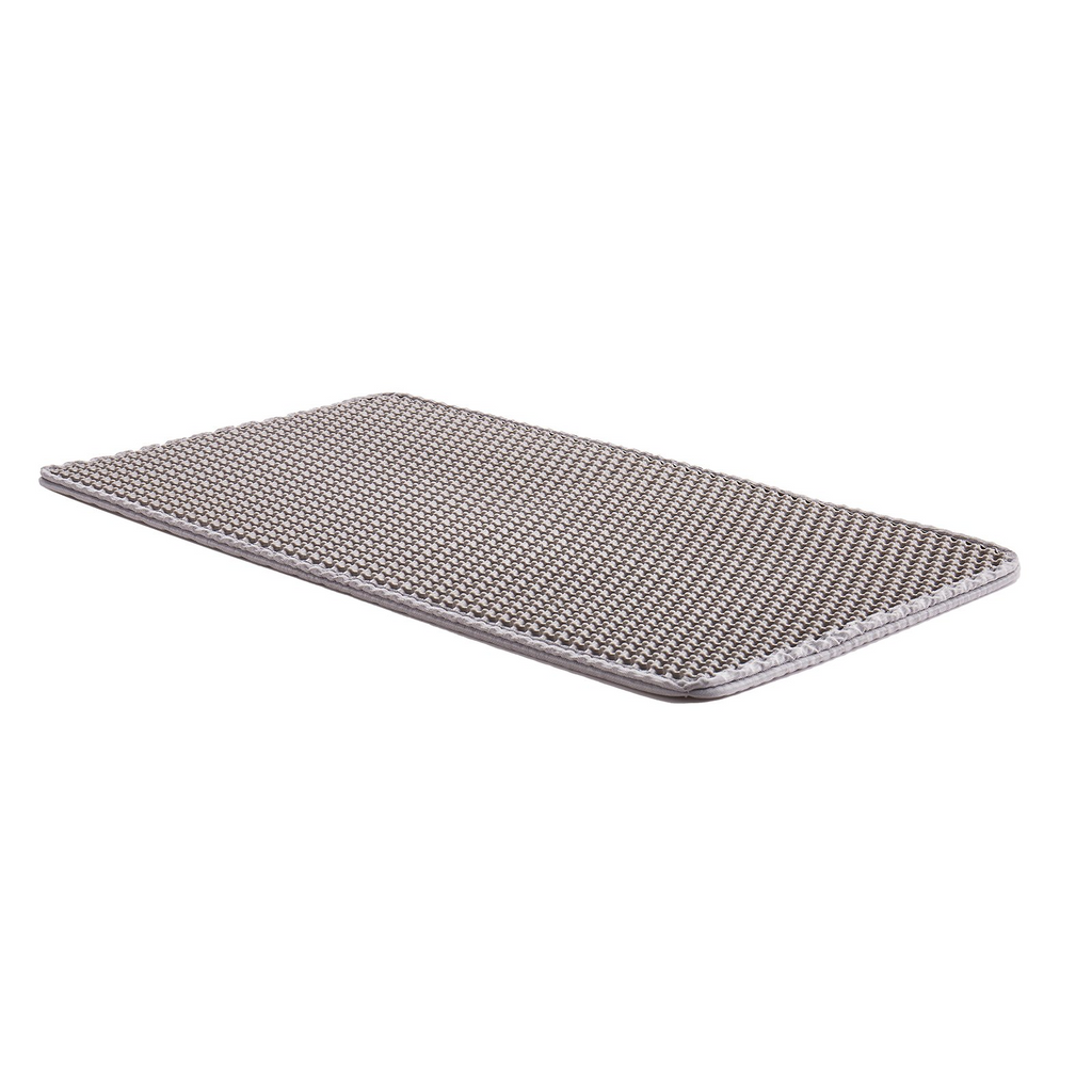 Glamorous Pups : VEVOR Cat Litter Mat – 24" x 15" Double-Layer Non-Slip Waterproof Litter Box Mat | Honeycomb Design, Washable & Soft on Paws (Gray)