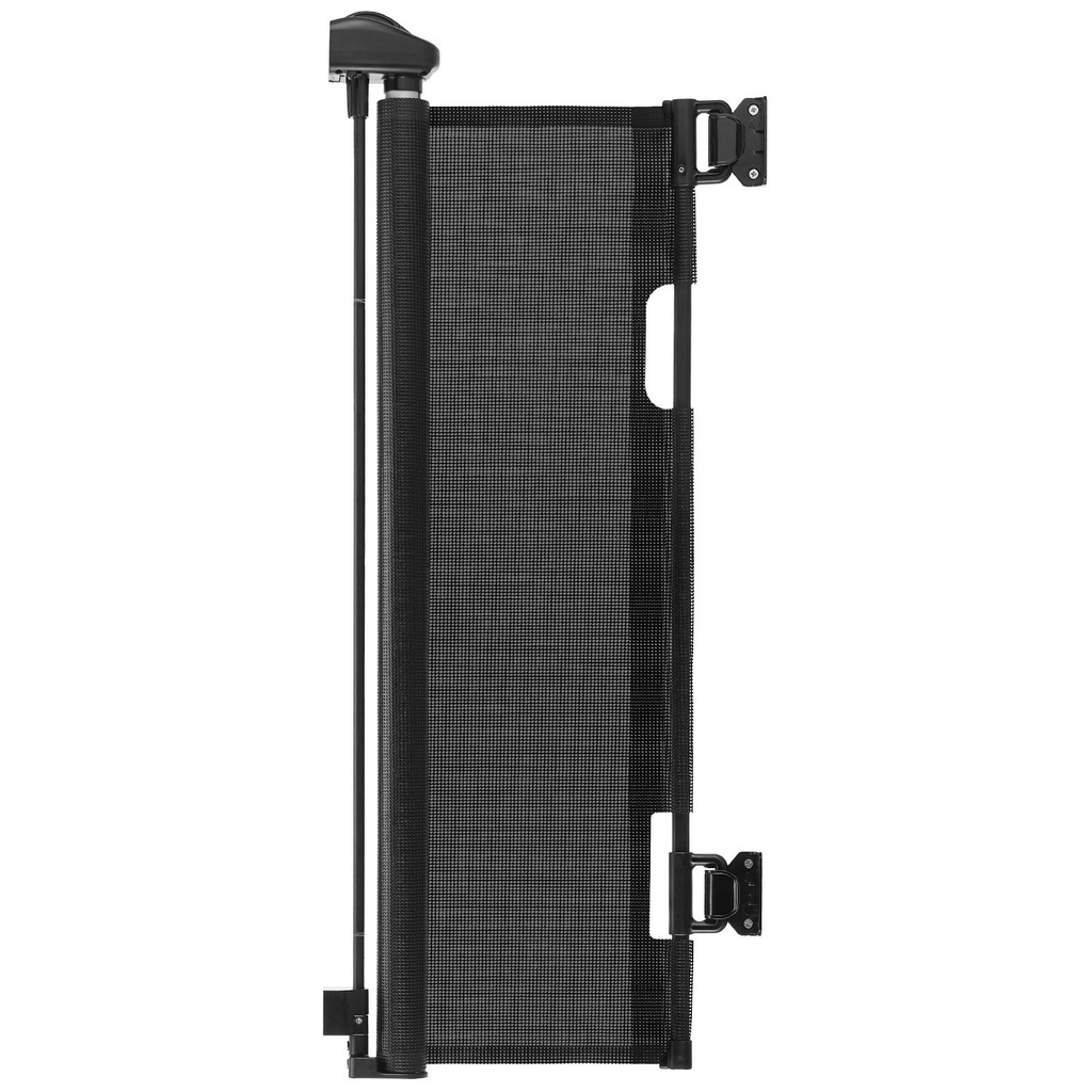 Glamorous Pups : VEVOR Retractable Baby & Pet Safety Gate | 56.3” Wide x 31.3” Tall – Black Mesh Barrier with Security Lock, No-Trip Walkthrough, Indoor/Outdoor Use