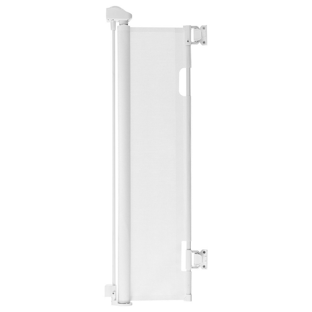 Glamorous Pups : VEVOR Retractable Baby & Pet Safety Gate | 57” Wide x 38.5” Tall – Mesh Barrier with Locking System for Stairs, Doorways & Outdoor Use (White)