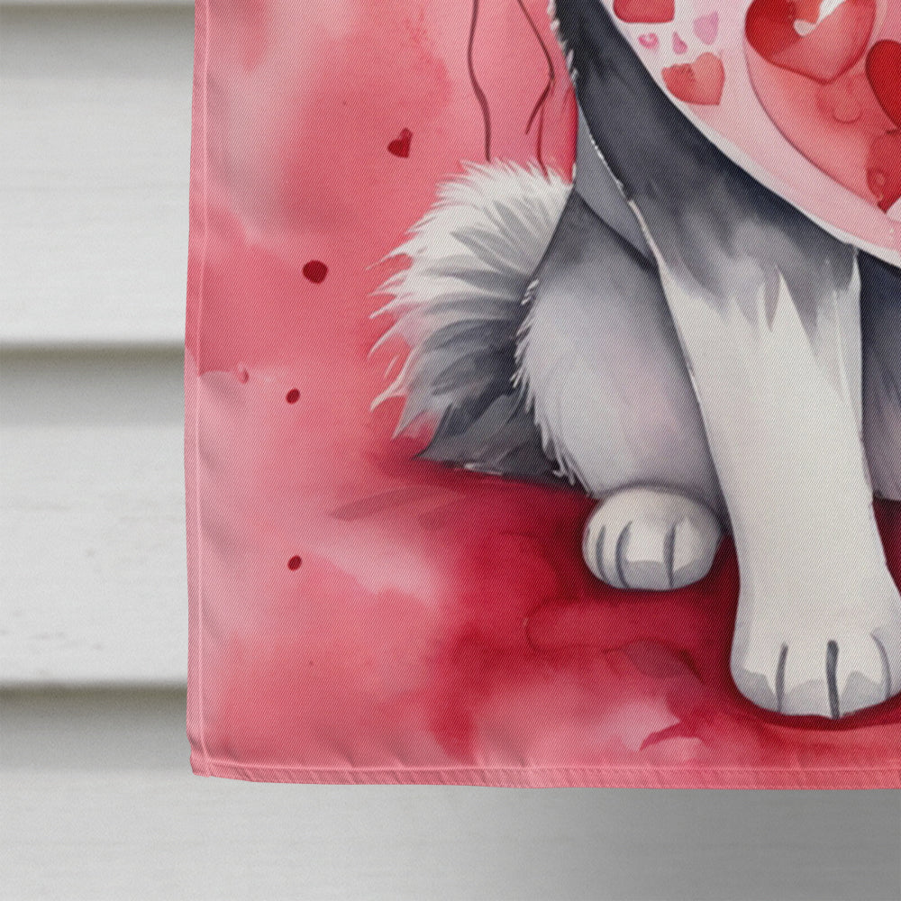 Glamorous Pups : Alaskan Malamute My Valentine House Flag