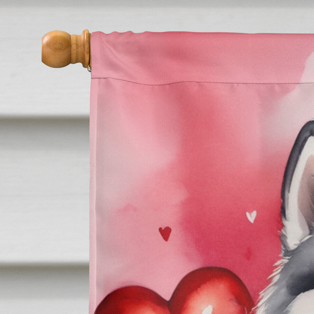Glamorous Pups : Alaskan Malamute My Valentine House Flag
