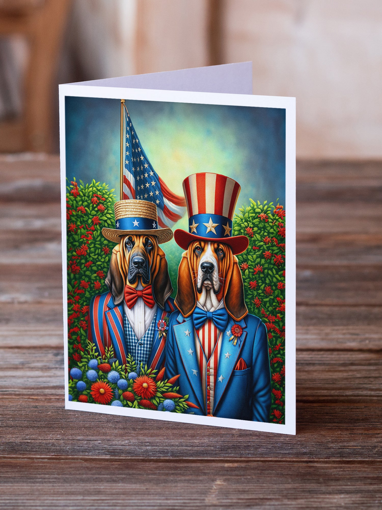 Glamorous Pups : All American Bloodhound Greeting Cards Pack of 8