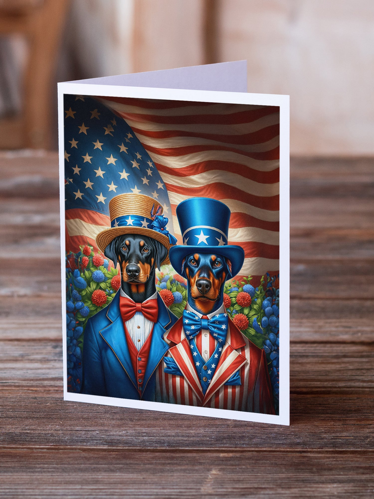 Glamorous Pups : All American Doberman Pinscher Greeting Cards Pack of 8