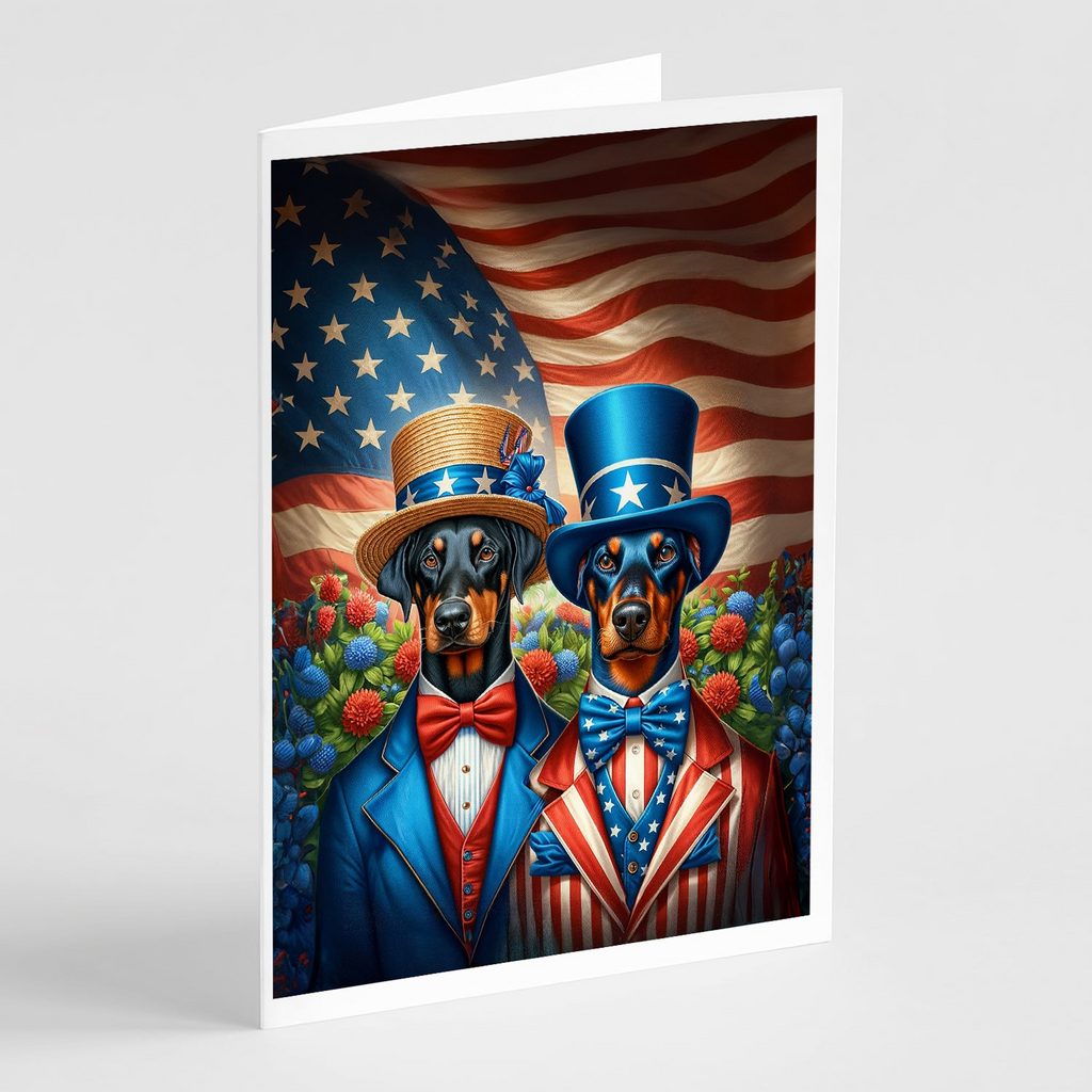 Glamorous Pups : All American Doberman Pinscher Greeting Cards Pack of 8