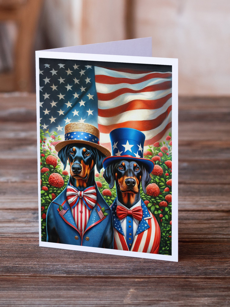 Glamorous Pups : All American Doberman Pinscher Greeting Cards Pack of 8