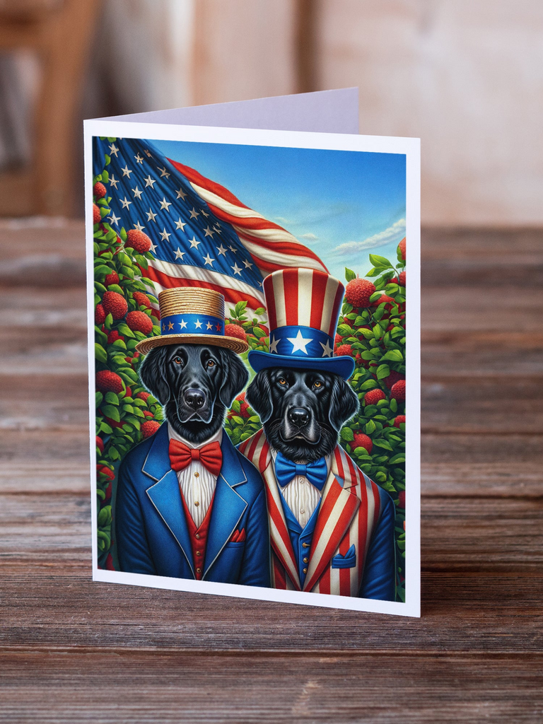 Glamorous Pups : All American Flat-Coated Retriever Greeting Cards Pack of 8