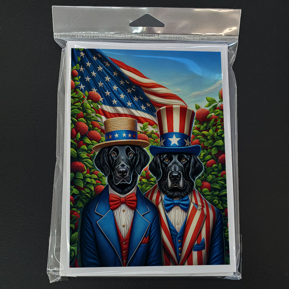 Glamorous Pups : All American Flat-Coated Retriever Greeting Cards Pack of 8