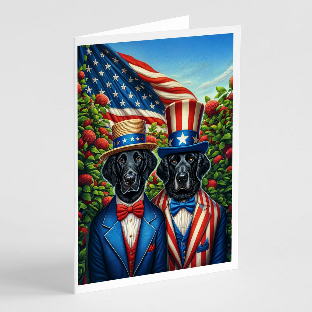 Glamorous Pups : All American Flat-Coated Retriever Greeting Cards Pack of 8