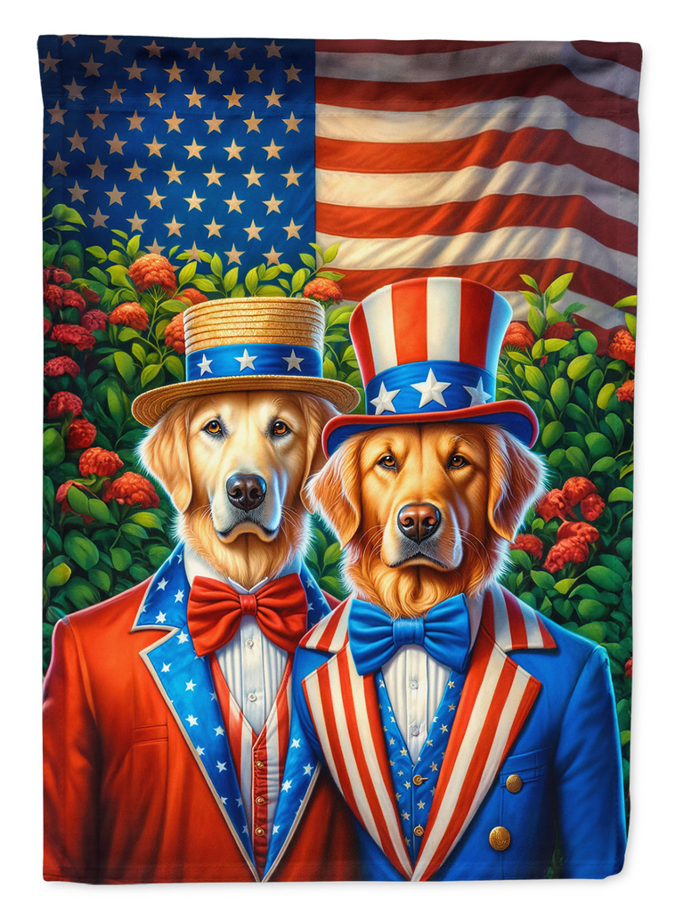 Glamorous Pups : All American Golden Retriever Garden Flag