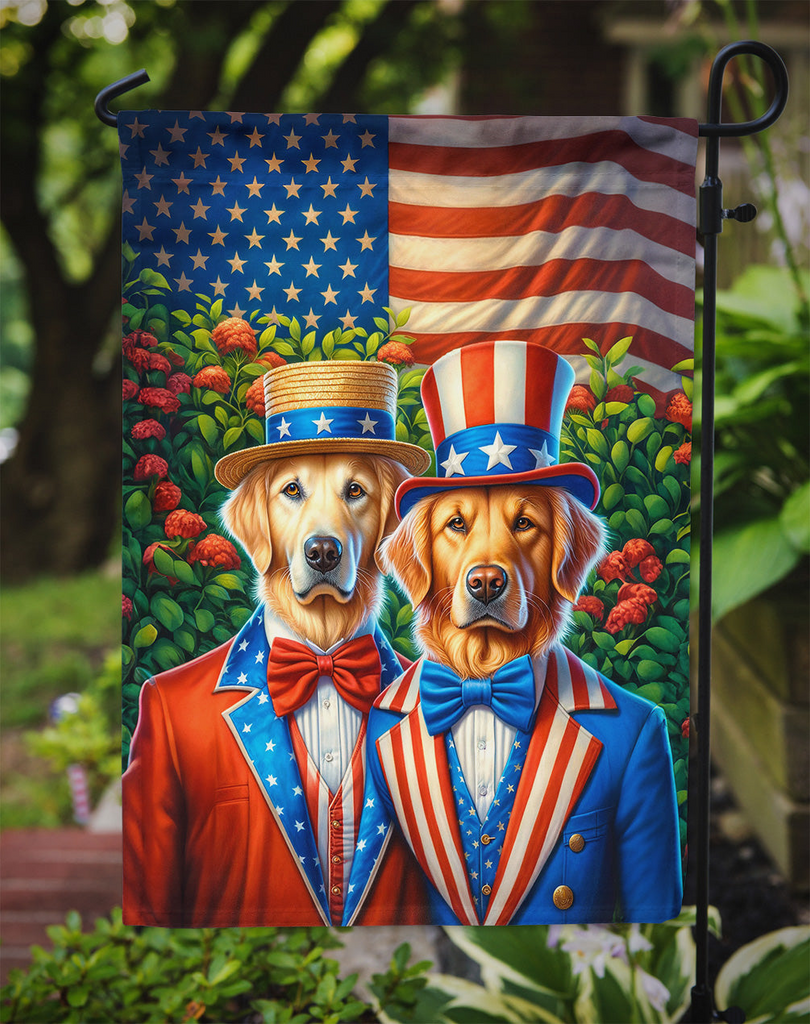 Glamorous Pups : All American Golden Retriever Garden Flag