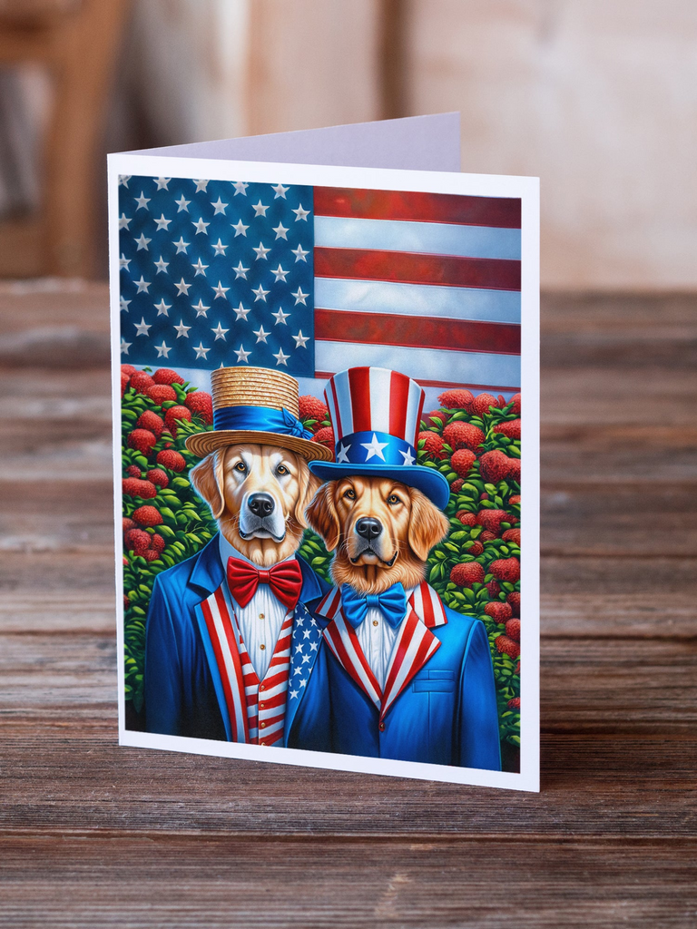 Glamorous Pups : All American Golden Retriever Greeting Cards Pack of 8