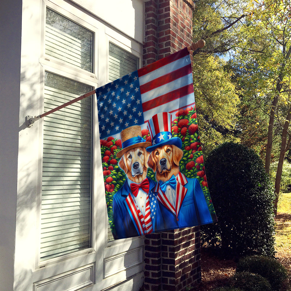Glamorous Pups : All American Golden Retriever House Flag