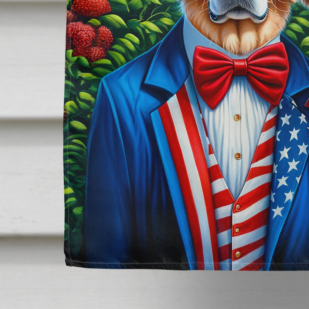 Glamorous Pups : All American Golden Retriever House Flag