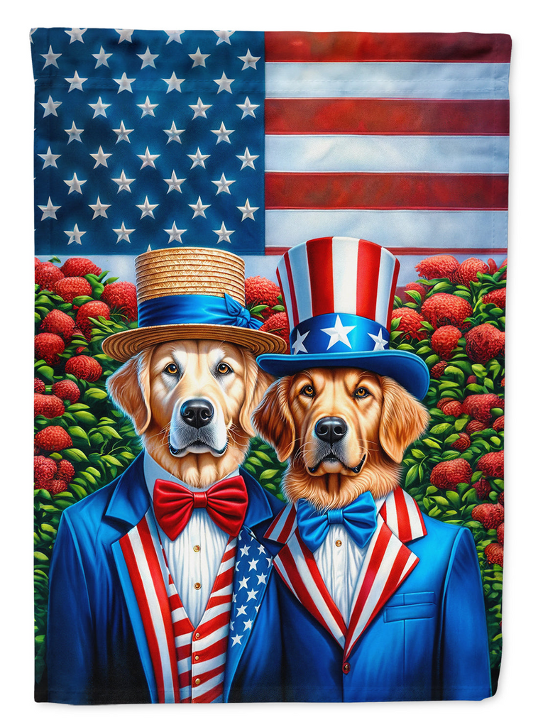 Glamorous Pups : All American Golden Retriever House Flag