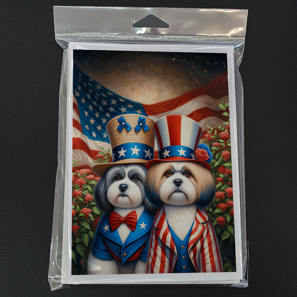 Glamorous Pups : All American Lhasa Apso Greeting Cards Pack of 8