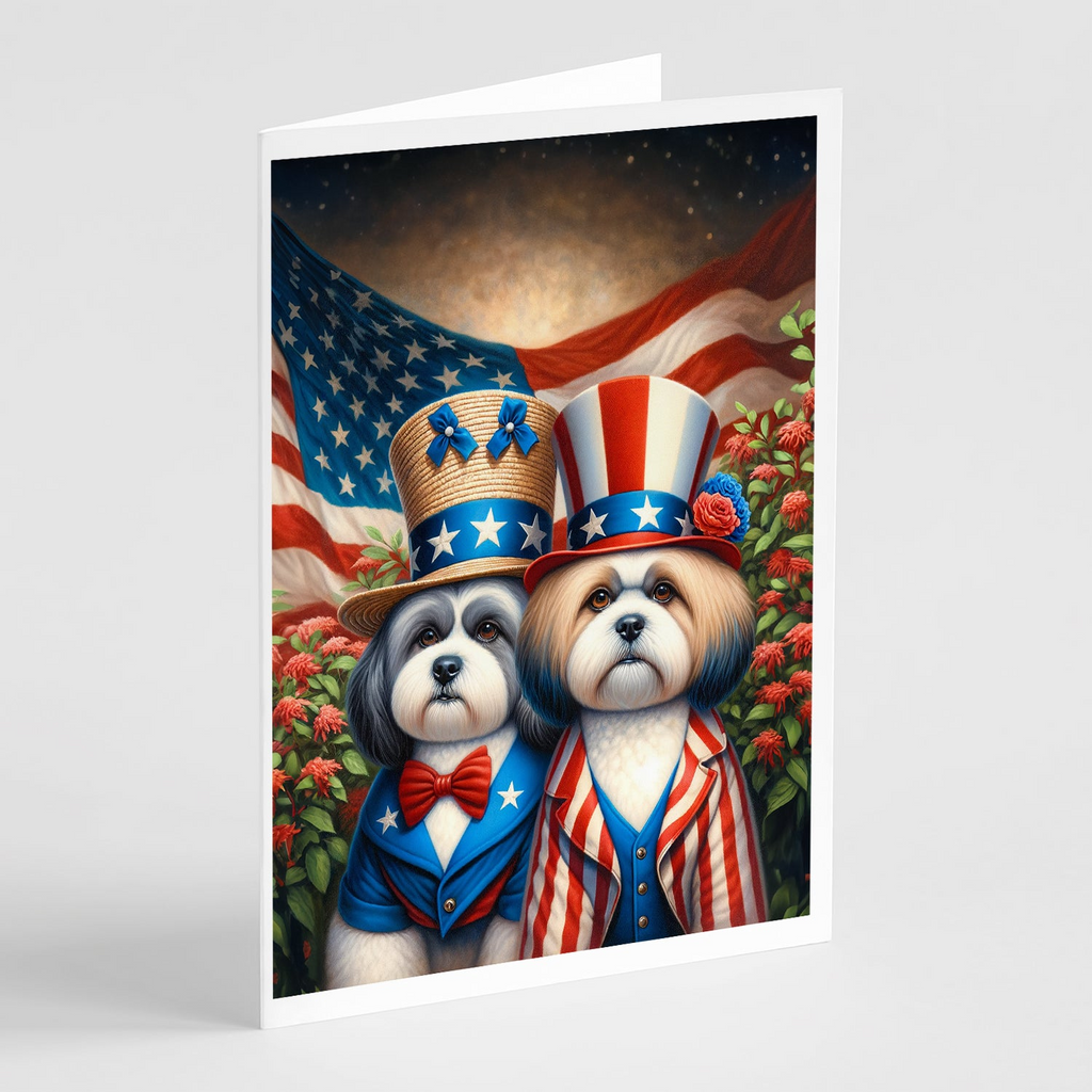 Glamorous Pups : All American Lhasa Apso Greeting Cards Pack of 8