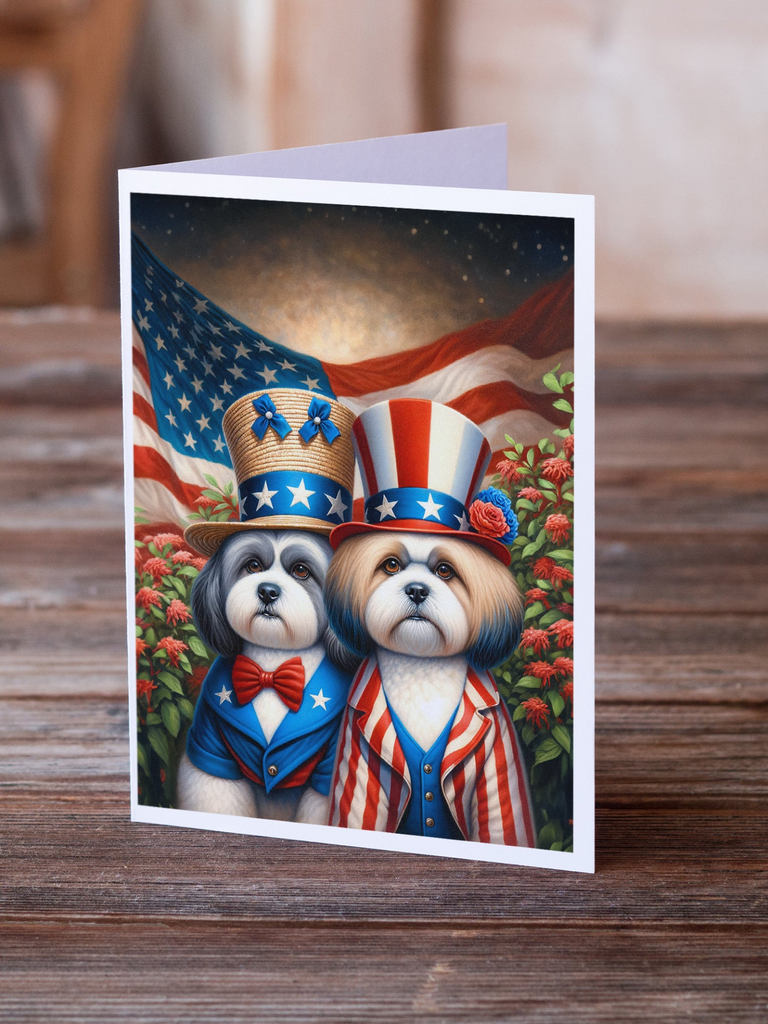 Glamorous Pups : All American Lhasa Apso Greeting Cards Pack of 8