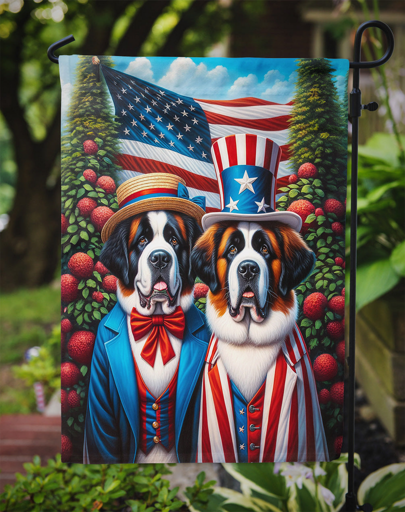 Glamorous Pups : All American Saint Bernard Garden Flag
