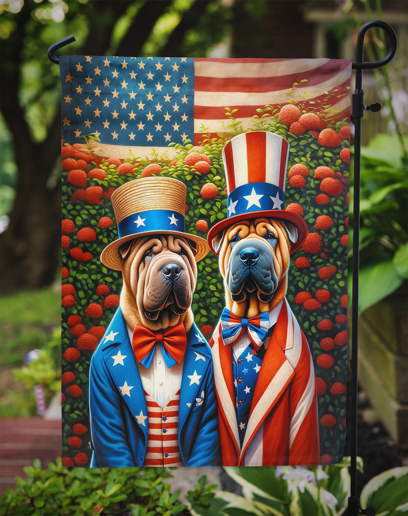 Glamorous Pups : All American Shar Pei Garden Flag
