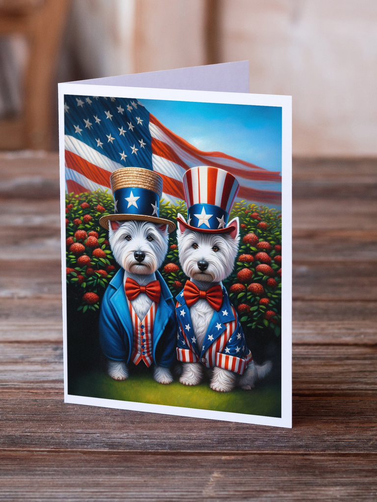 Glamorous Pups : All American Westie Greeting Cards Pack of 8
