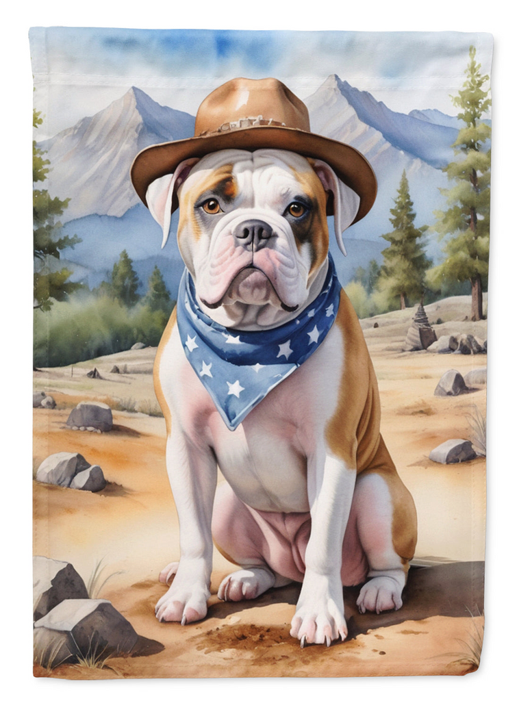 Glamorous Pups : American Bulldog Cowboy Welcome Garden Flag