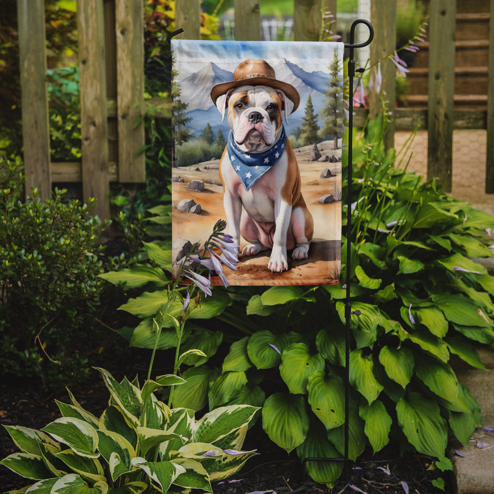 Glamorous Pups : American Bulldog Cowboy Welcome Garden Flag