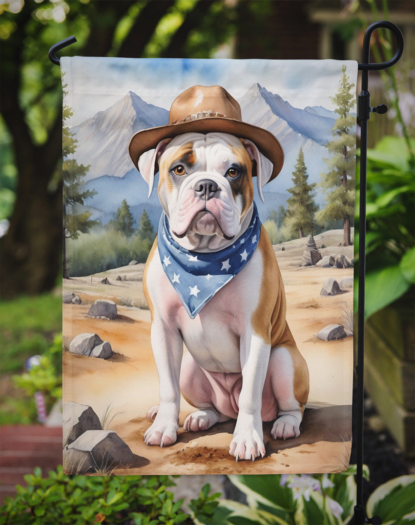 Glamorous Pups : American Bulldog Cowboy Welcome Garden Flag