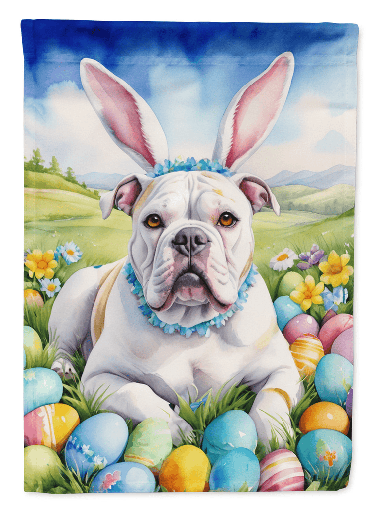 Glamorous Pups : American Bulldog Easter Egg Hunt Garden Flag