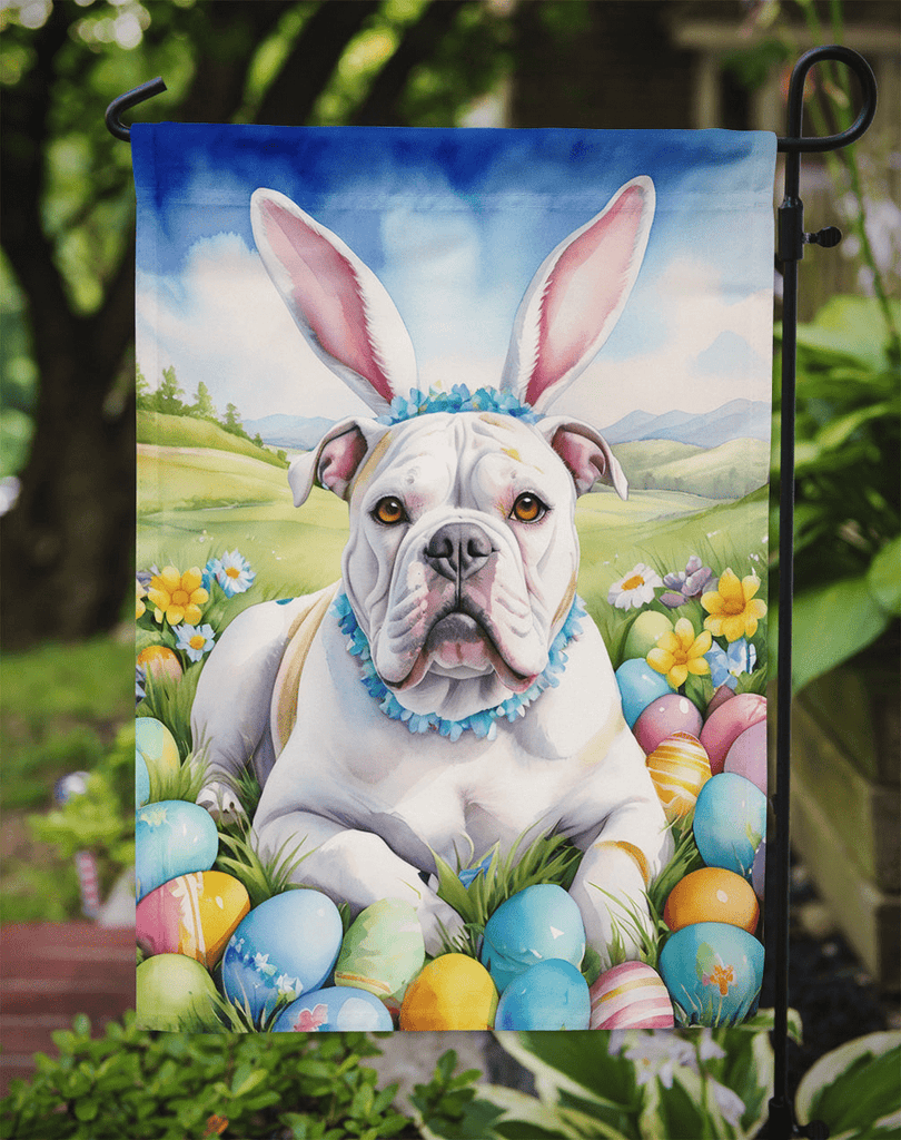 Glamorous Pups : American Bulldog Easter Egg Hunt Garden Flag