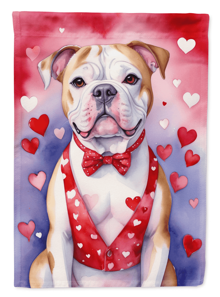 Glamorous Pups : American Bulldog My Valentine Garden Flag