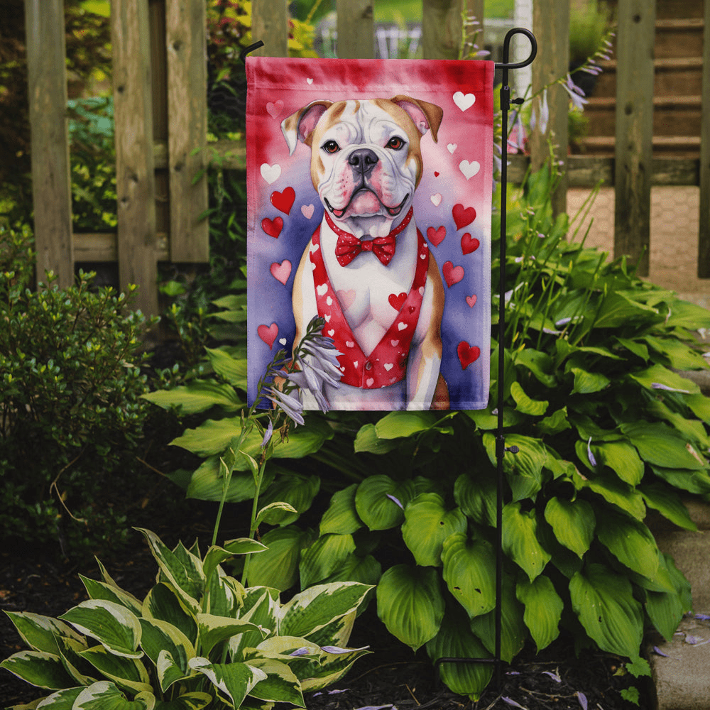 Glamorous Pups : American Bulldog My Valentine Garden Flag