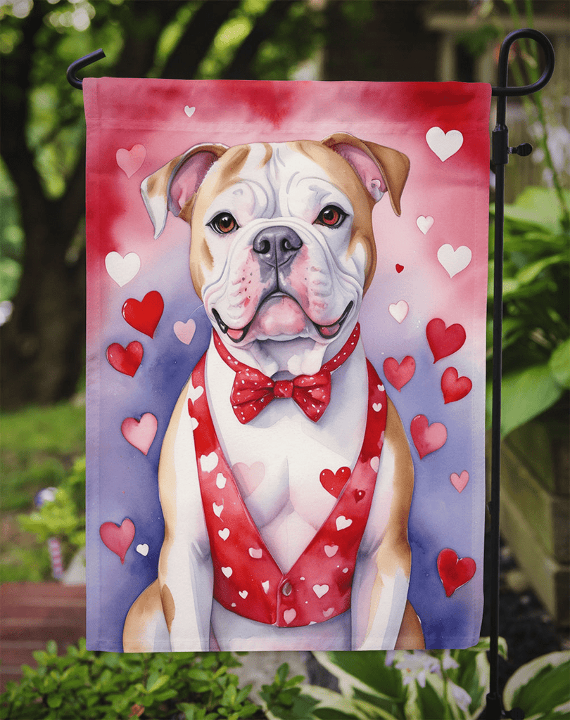 Glamorous Pups : American Bulldog My Valentine Garden Flag