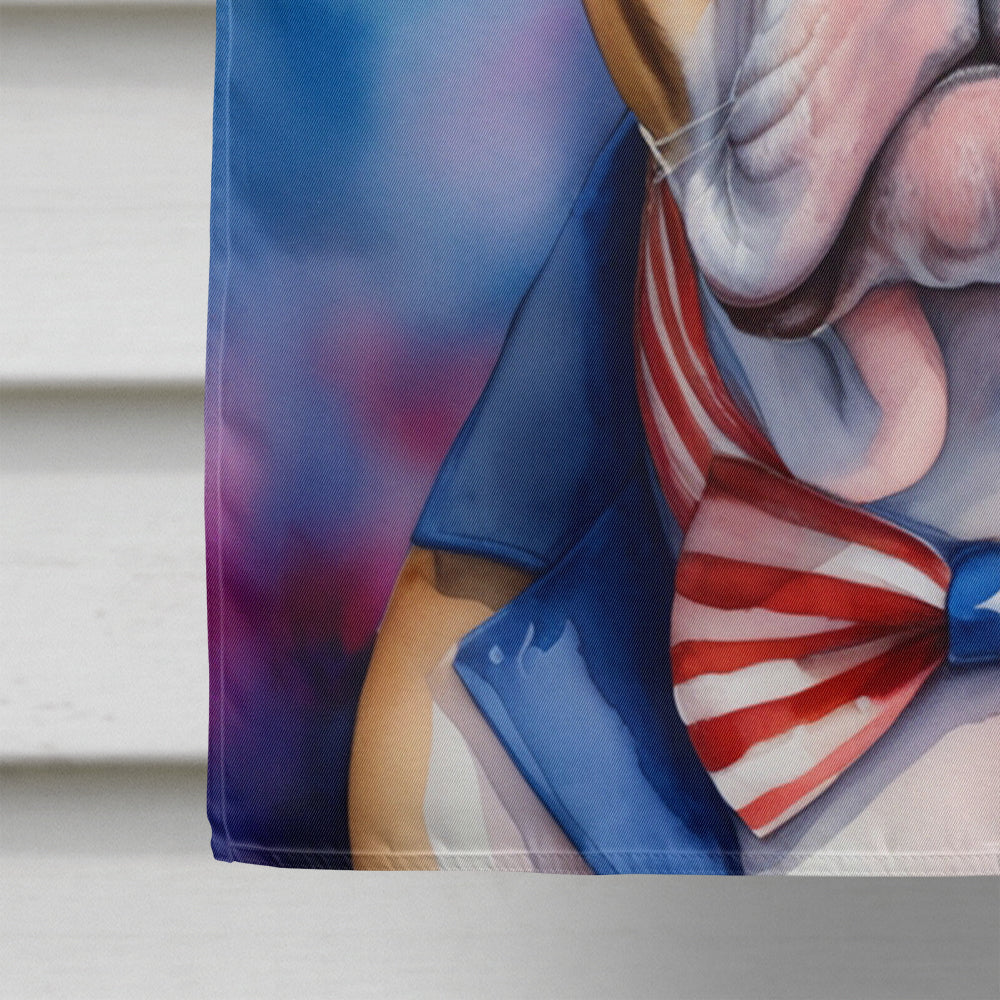 Glamorous Pups : American Bulldog Patriotic American House Flag