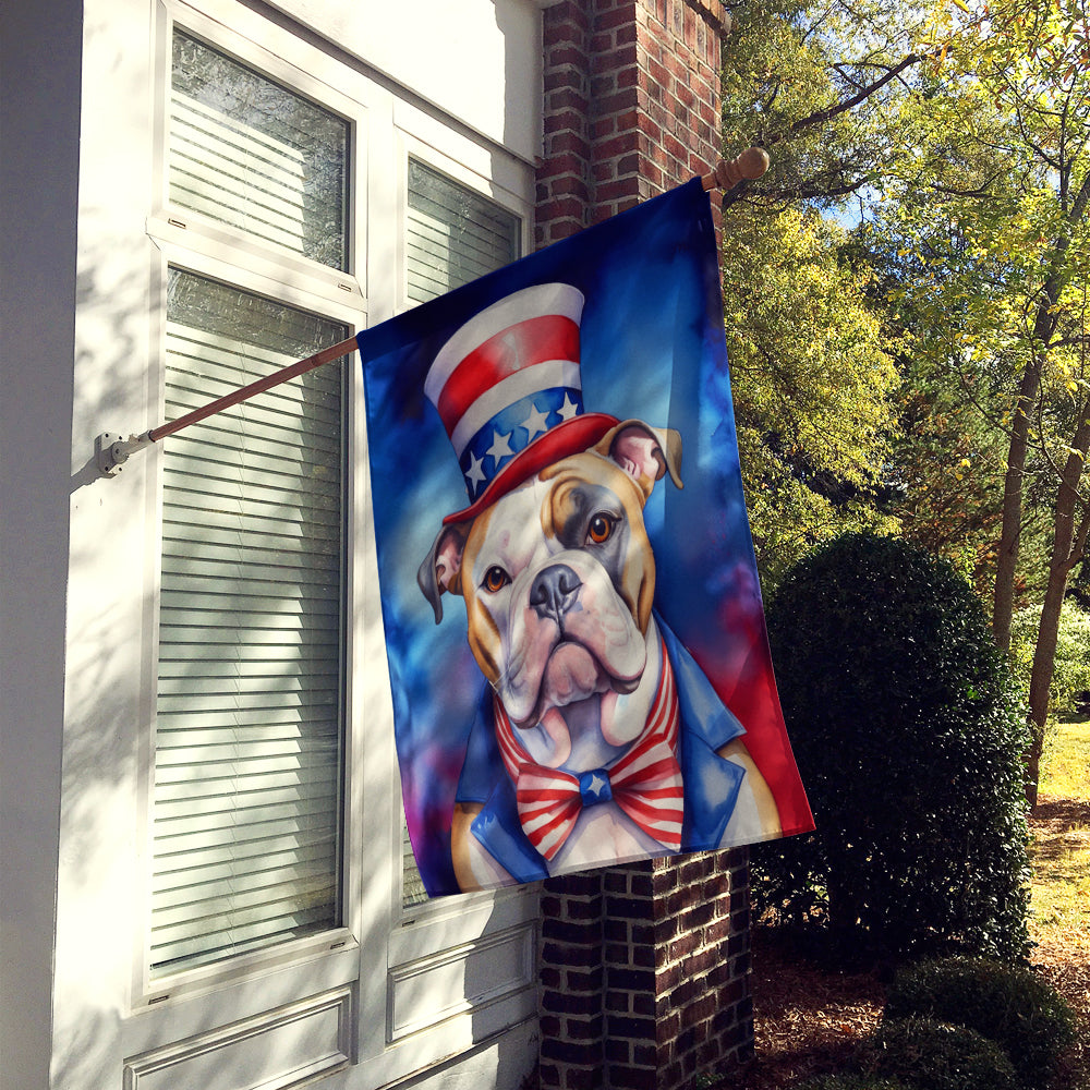 Glamorous Pups : American Bulldog Patriotic American House Flag
