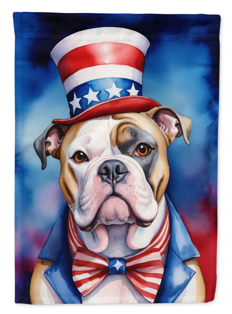 Glamorous Pups : American Bulldog Patriotic American House Flag