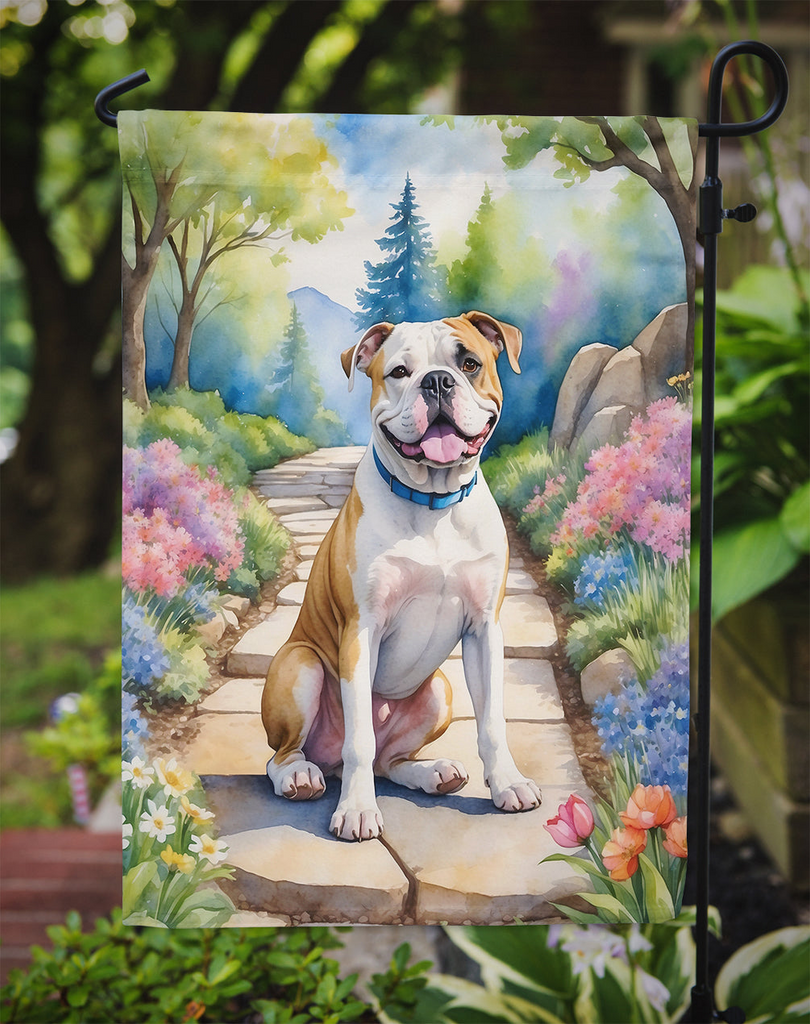 Glamorous Pups : American Bulldog Spring Garden Garden Flag