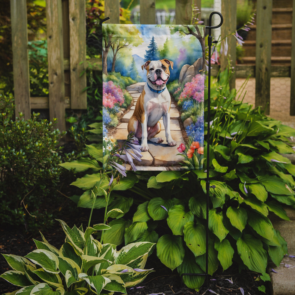 Glamorous Pups : American Bulldog Spring Garden Garden Flag