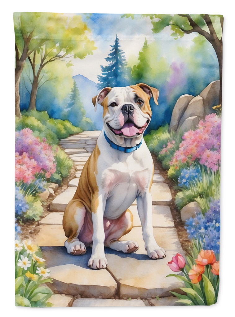 Glamorous Pups : American Bulldog Spring Garden Garden Flag