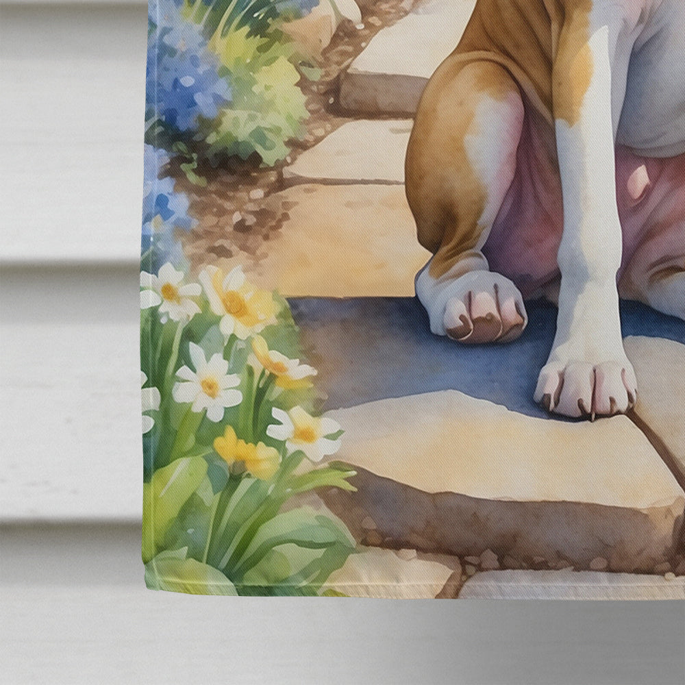 Glamorous Pups : American Bulldog Spring Garden House Flag