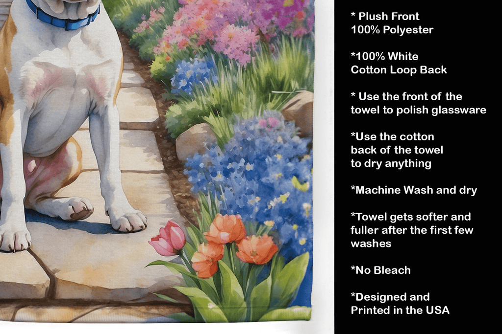 Glamorous Pups : American Bulldog Spring Garden Kitchen Towel