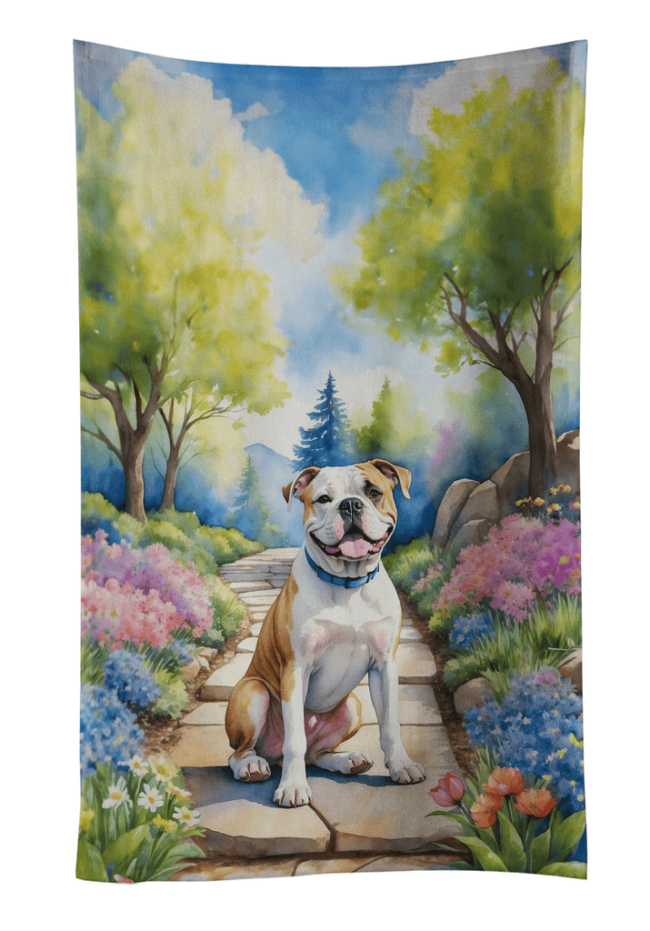Glamorous Pups : American Bulldog Spring Garden Kitchen Towel