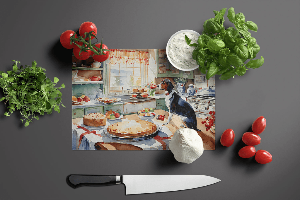 Glamorous Pups : American English Coonhound Christmas Cookies Glass Cutting Board