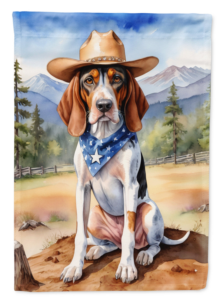 Glamorous Pups : American English Coonhound Cowboy Welcome Garden Flag