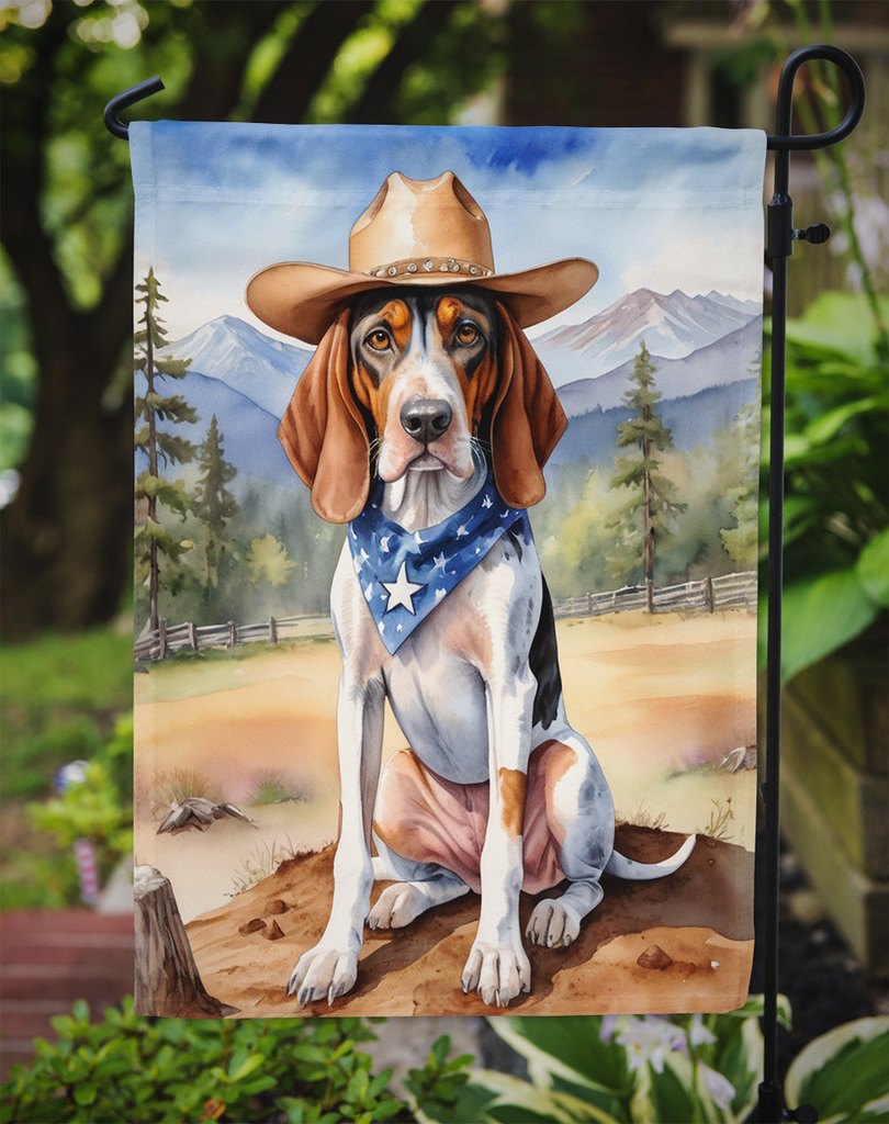 Glamorous Pups : American English Coonhound Cowboy Welcome Garden Flag