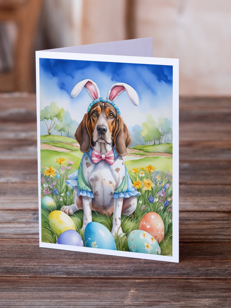 Glamorous Pups : American English Coonhound Easter Egg Hunt Greeting Cards Pack of 8